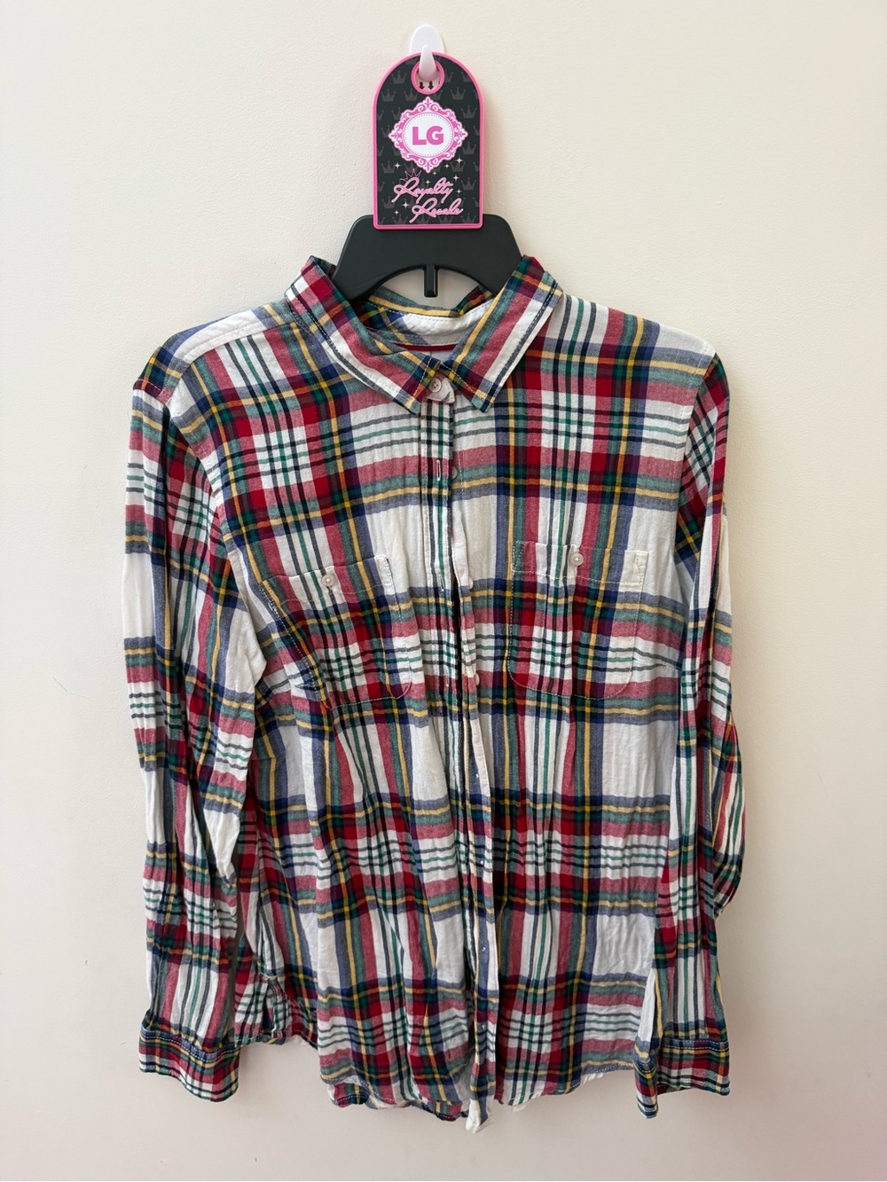 St. John's Bay Multicolor Plaid Button-Down Shirt